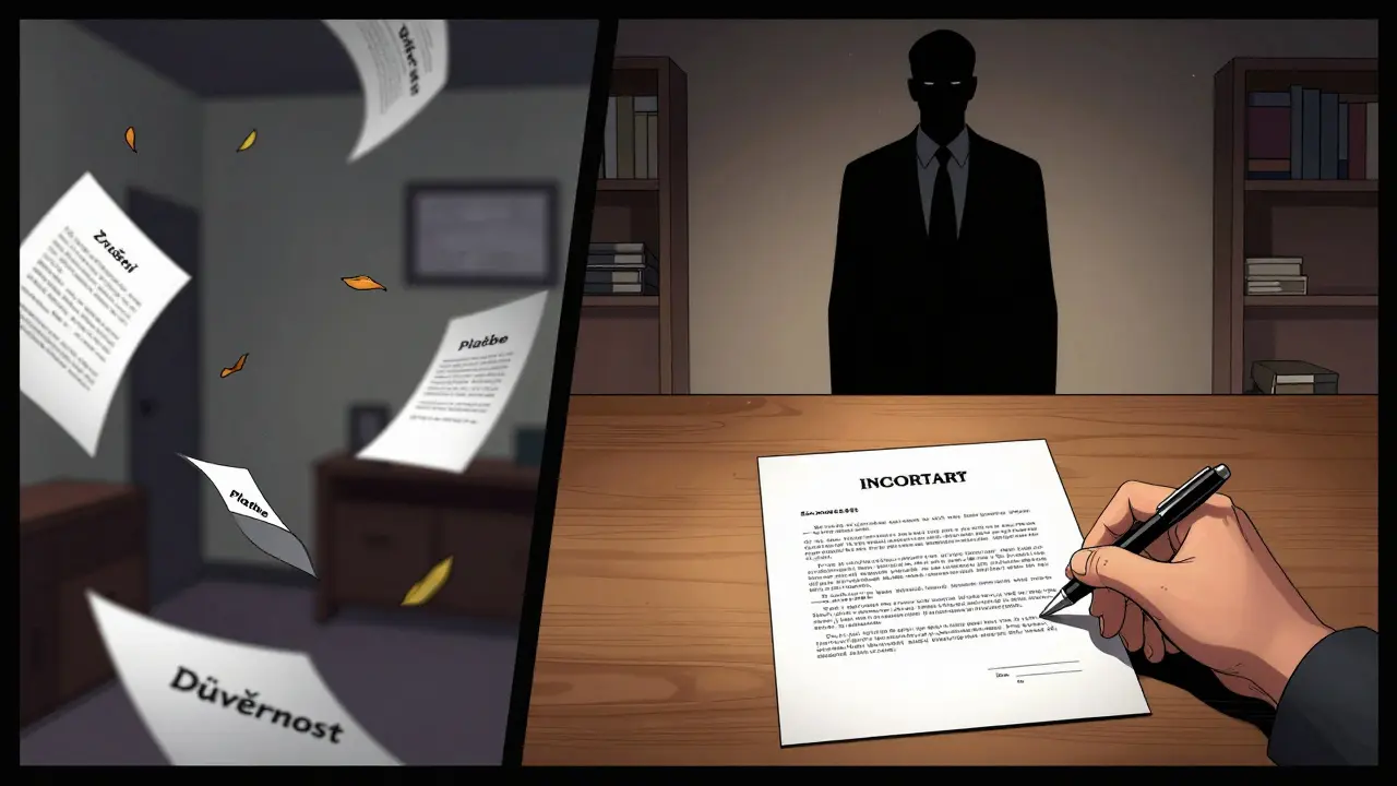 Rozdělený scénář: chaos proti klidu, smlouva jako klíč k pořádku v psychoterapii.