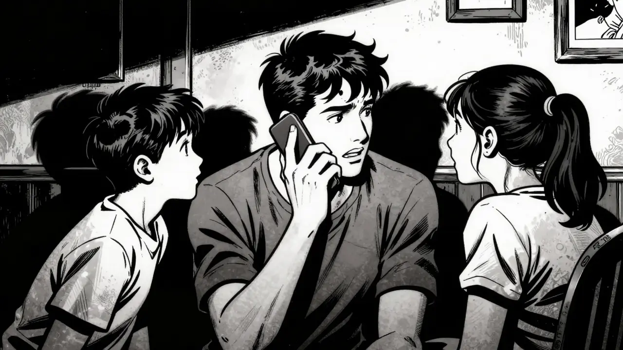 Rodina reaguje na krizi s kódovým jménem, noir komiks.