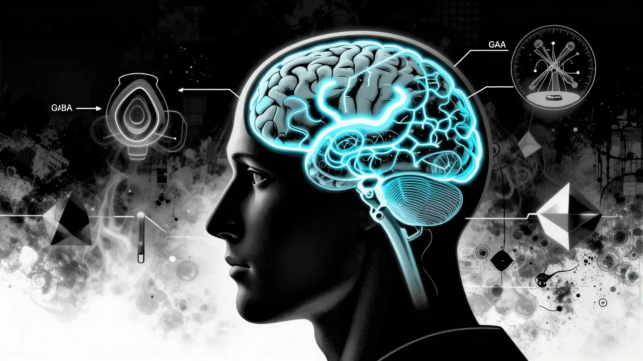 Abstraktní zobrazení mozku a neuronálních změn při meditaci