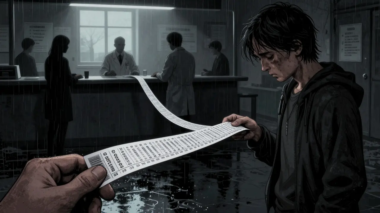 Rodič čekající na diagnózu v temné řadě, noir komiks